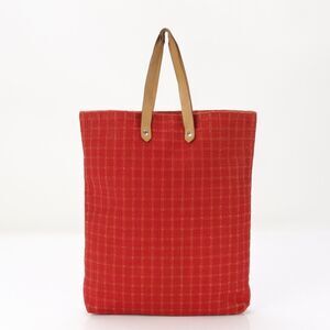 Hermès Ahmedabad Red Canvas Handbag Leather Handles Vintage France